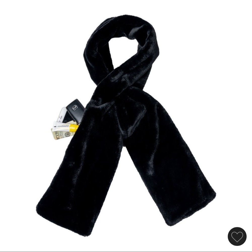 Luxurious Black Faux Fur Scarf